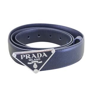 Prada Milano Saffiano triangle belt italy 43" long 1 1/4" wide